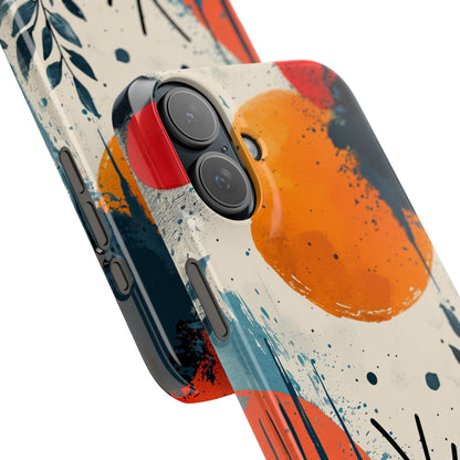 Orange Blue Splash - Slim iPhone 16 Phone Case