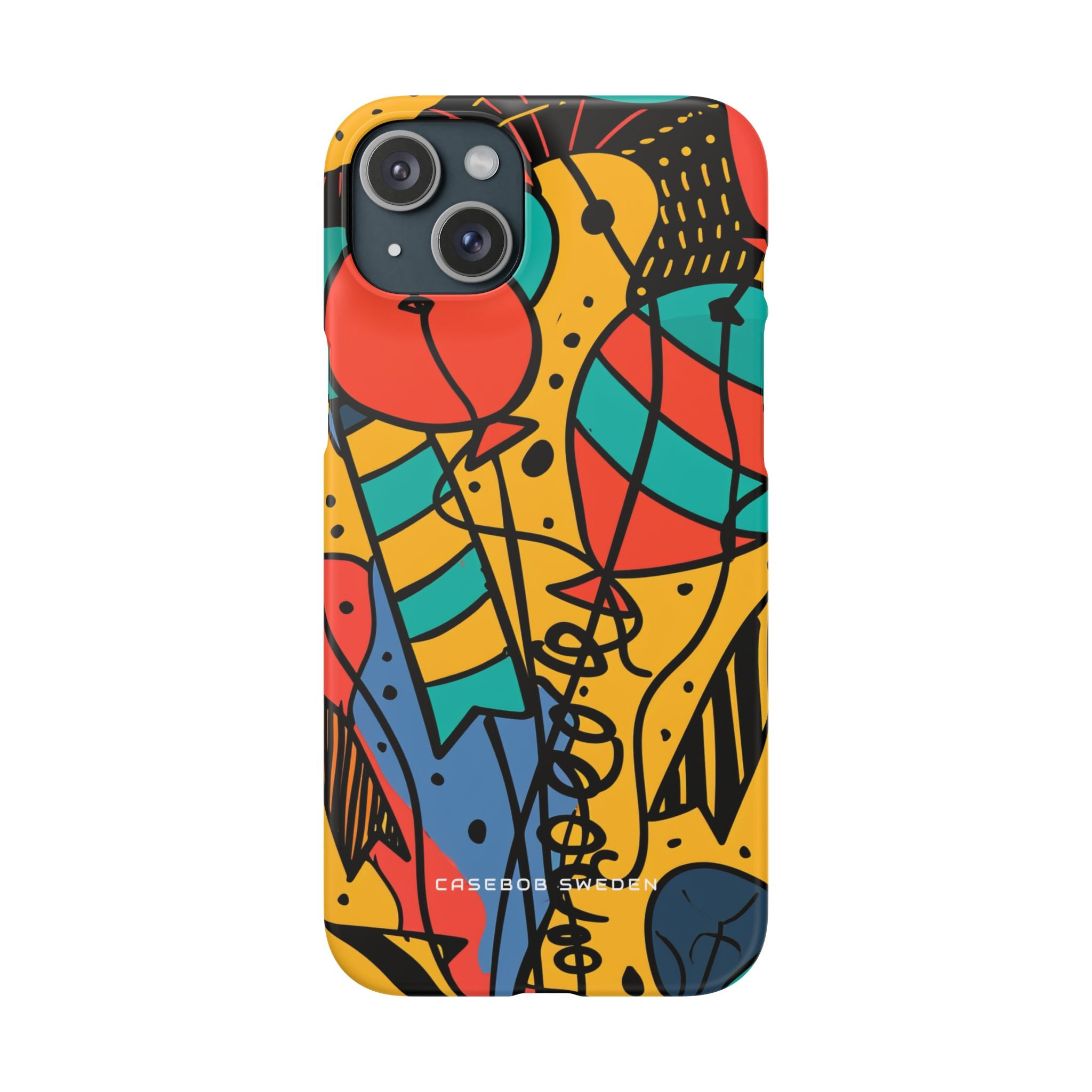 Playful Lines in Motion iPhone 15 - Slim Phone Case