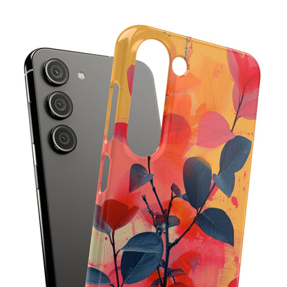 Yellow Botanical Splash - Slim Samsung S23 Phone Case