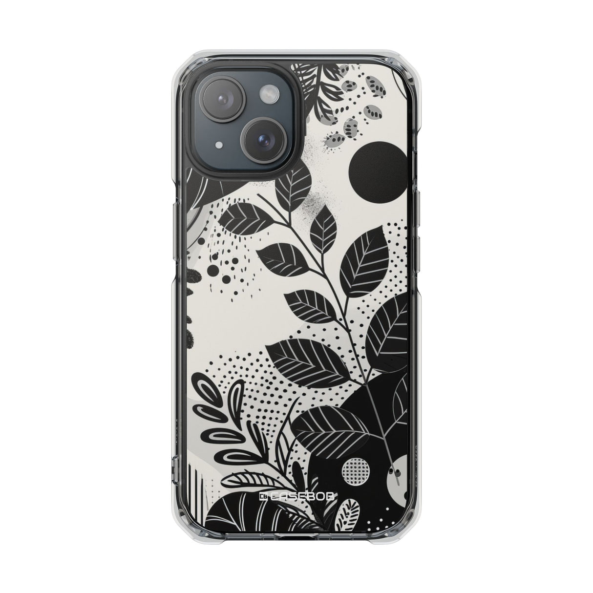 Botanische Abstraktion – Handyhülle für iPhone (Clear Impact – Magnetisch)