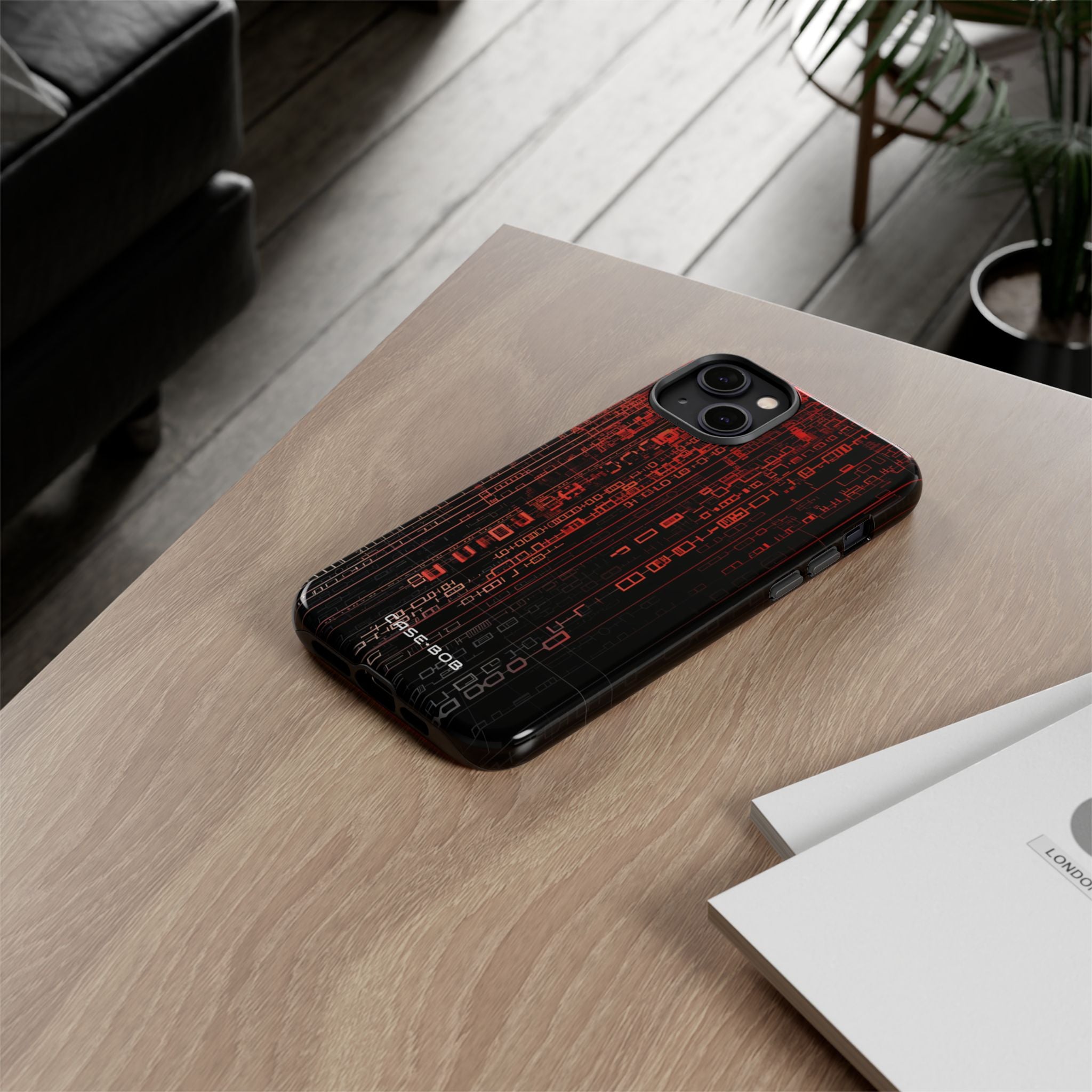 Crimson Glyphs iPhone 14 Plus Case - Tough