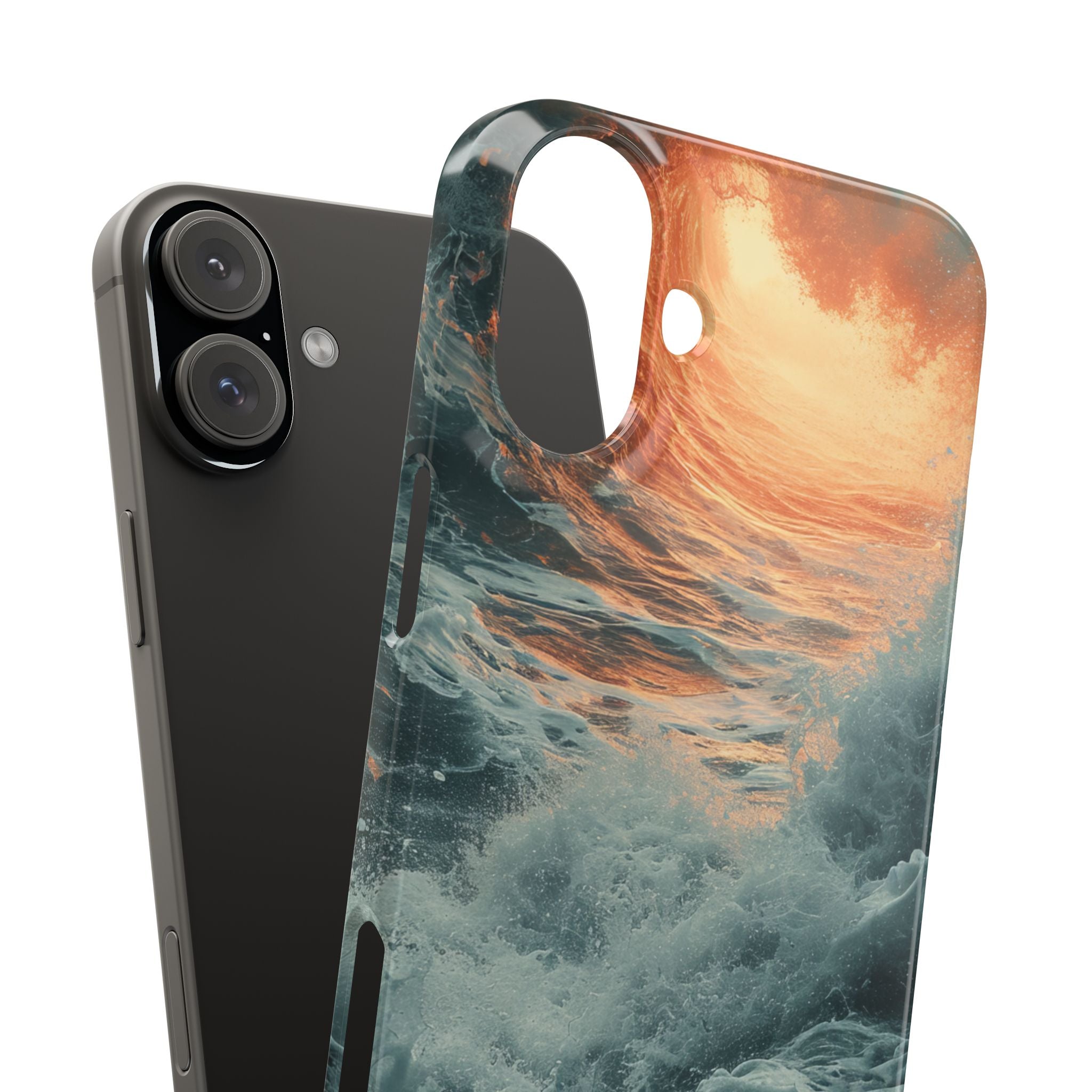 Fiery Wave Power - Slim iPhone 16 Phone Case