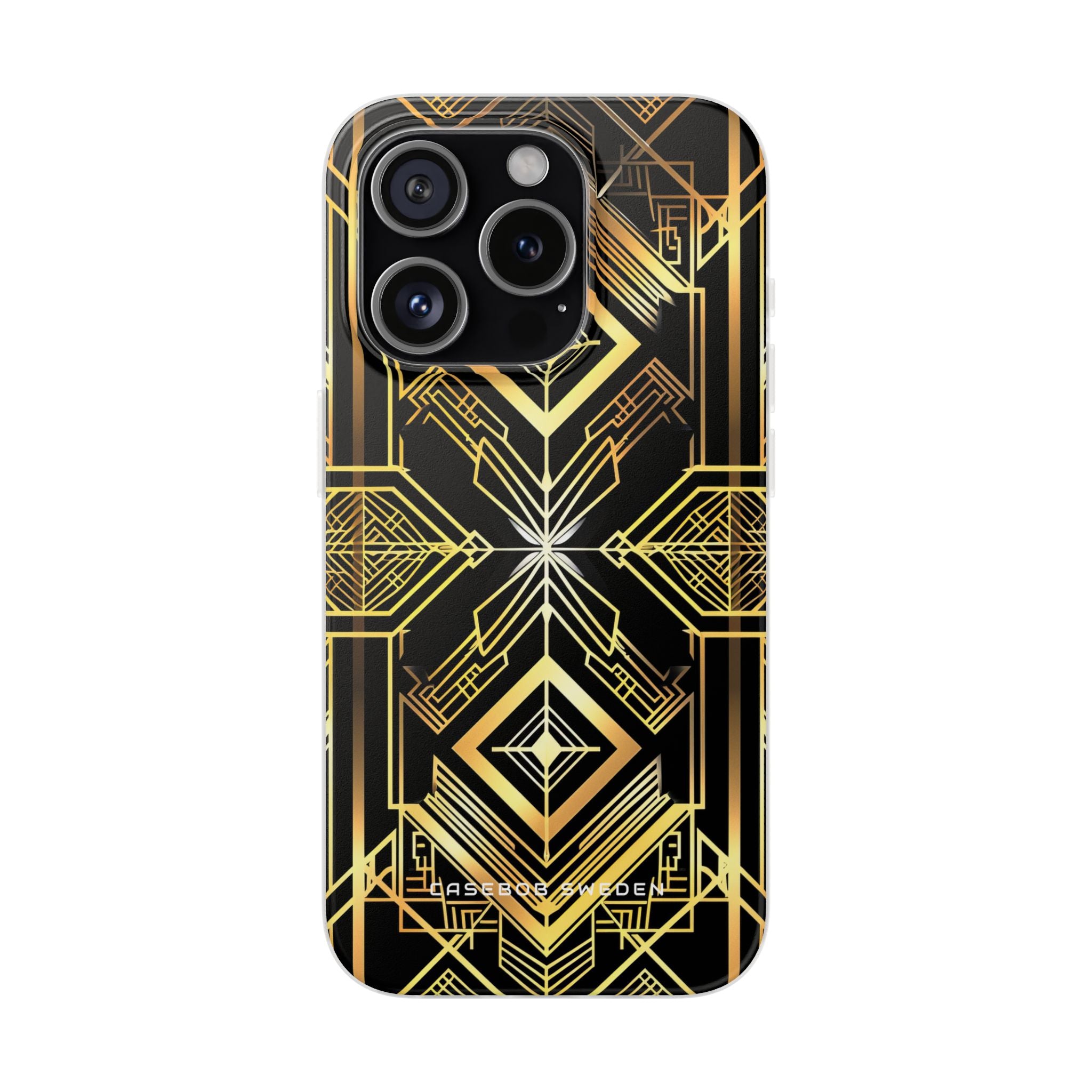 Golden Geometric Opulence iPhone 15 - Flexi Phone Case