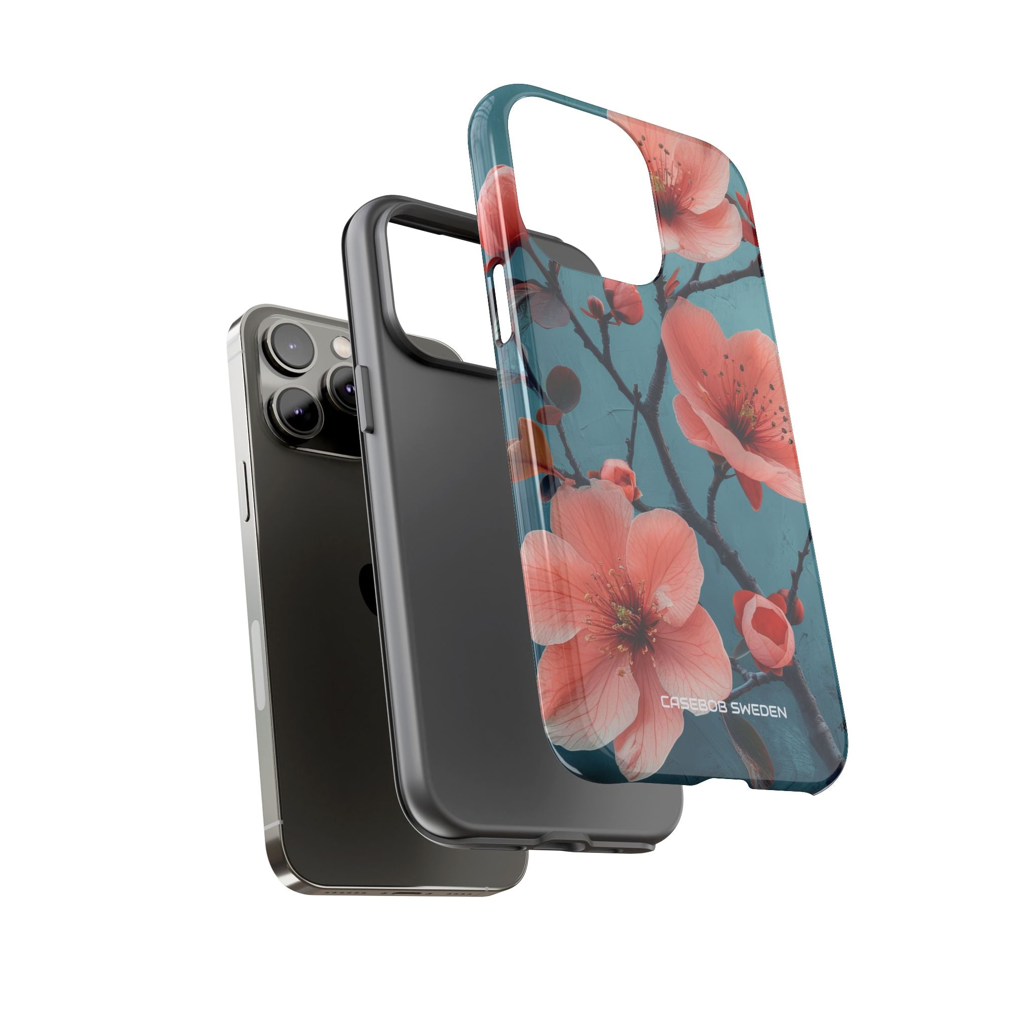 Teal Coral Blossom - Tough iPhone 14 Phone Case