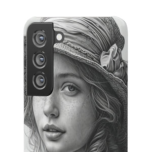 Serene Sketch Portrait | Slim Phone Case for Samsung