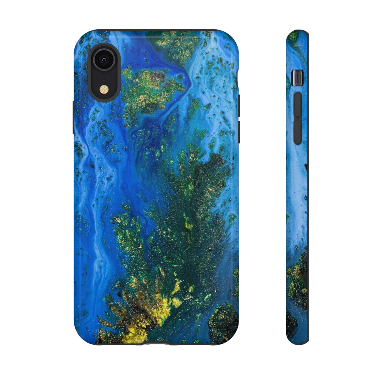 Blue Globe Ink Art iPhone Case (Protective) iPhone XR Glossy Phone Case