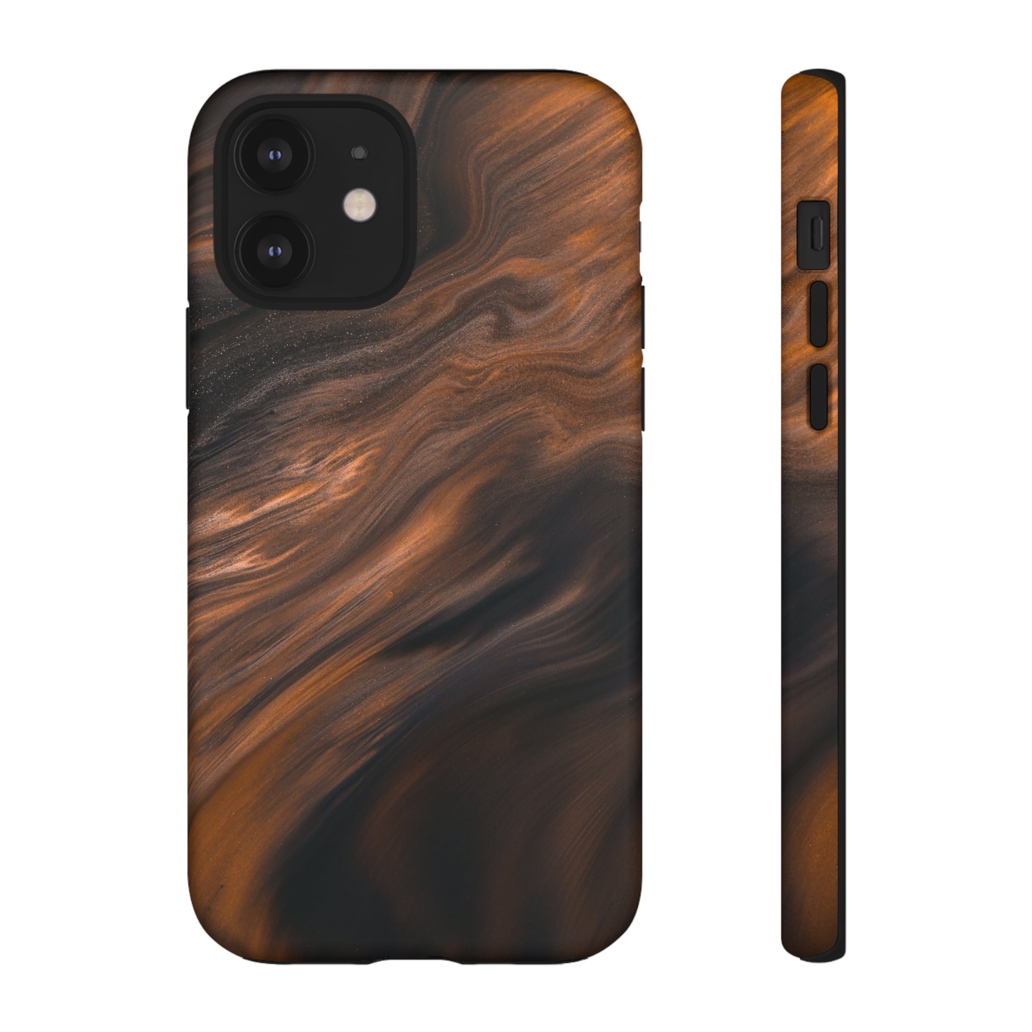 Brown Mist Ink Art iPhone Case (Protective) iPhone 12 Matte Phone Case