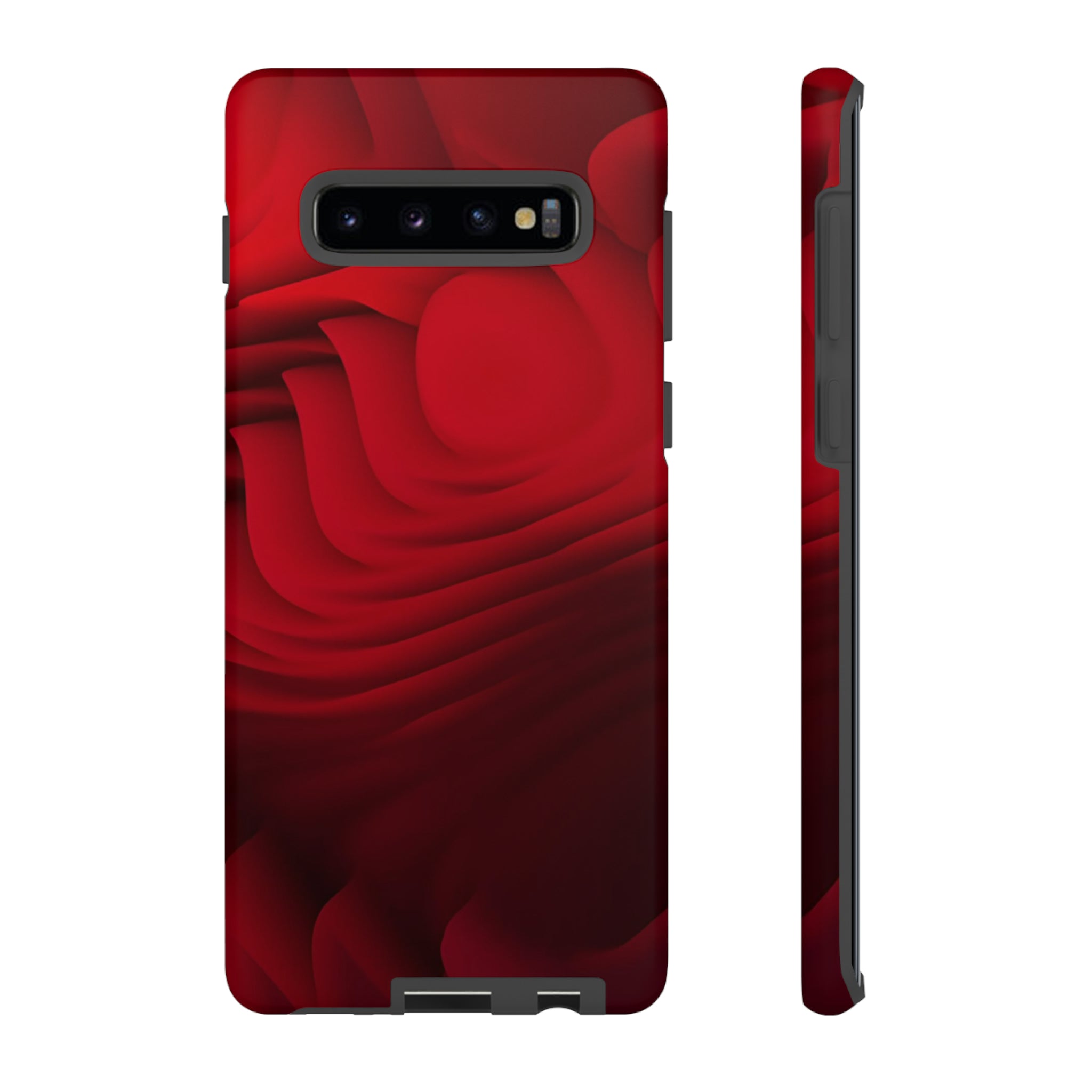 Red Center Waves - Protective Phone Case