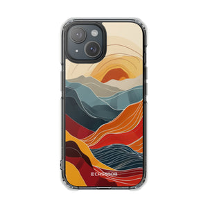 Sunset Waves - Phone Case for iPhone (Clear Impact - Magnetic)