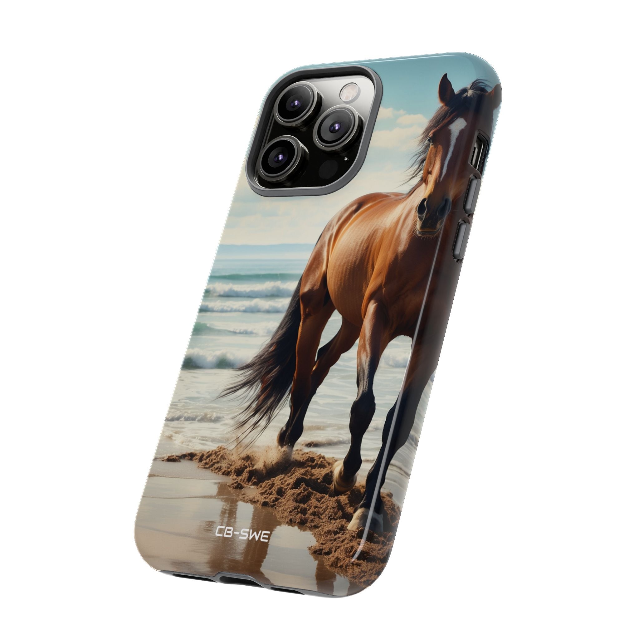 Horse Gallops Shoreline - iPhone Case