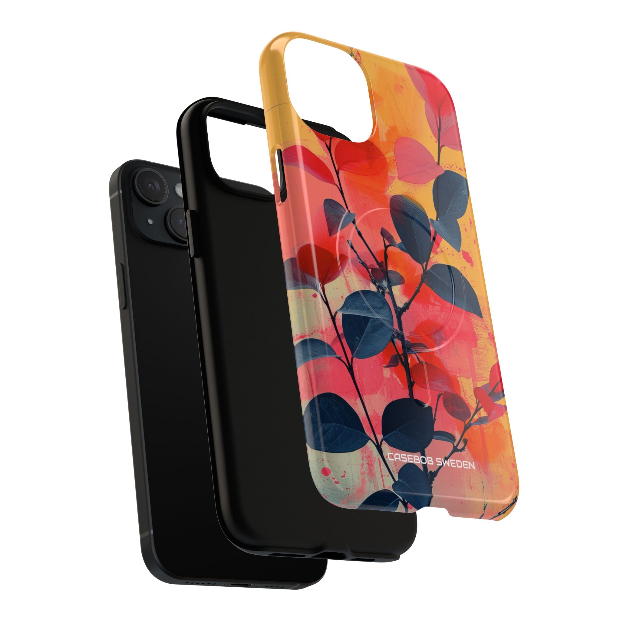 Yellow Botanical Splash - Tough + MagSafe® iPhone 15 Phone Case