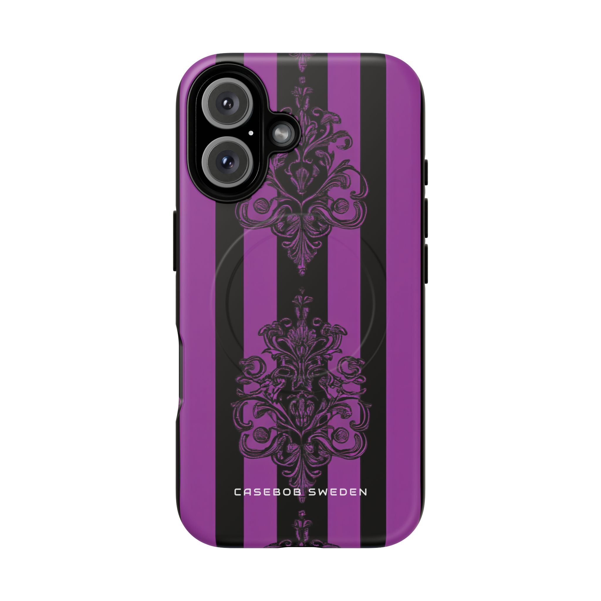 Gothic Elegance with Vertical Stripes and Ornamental Motifs iPhone 16 | Tough+ Phone Case