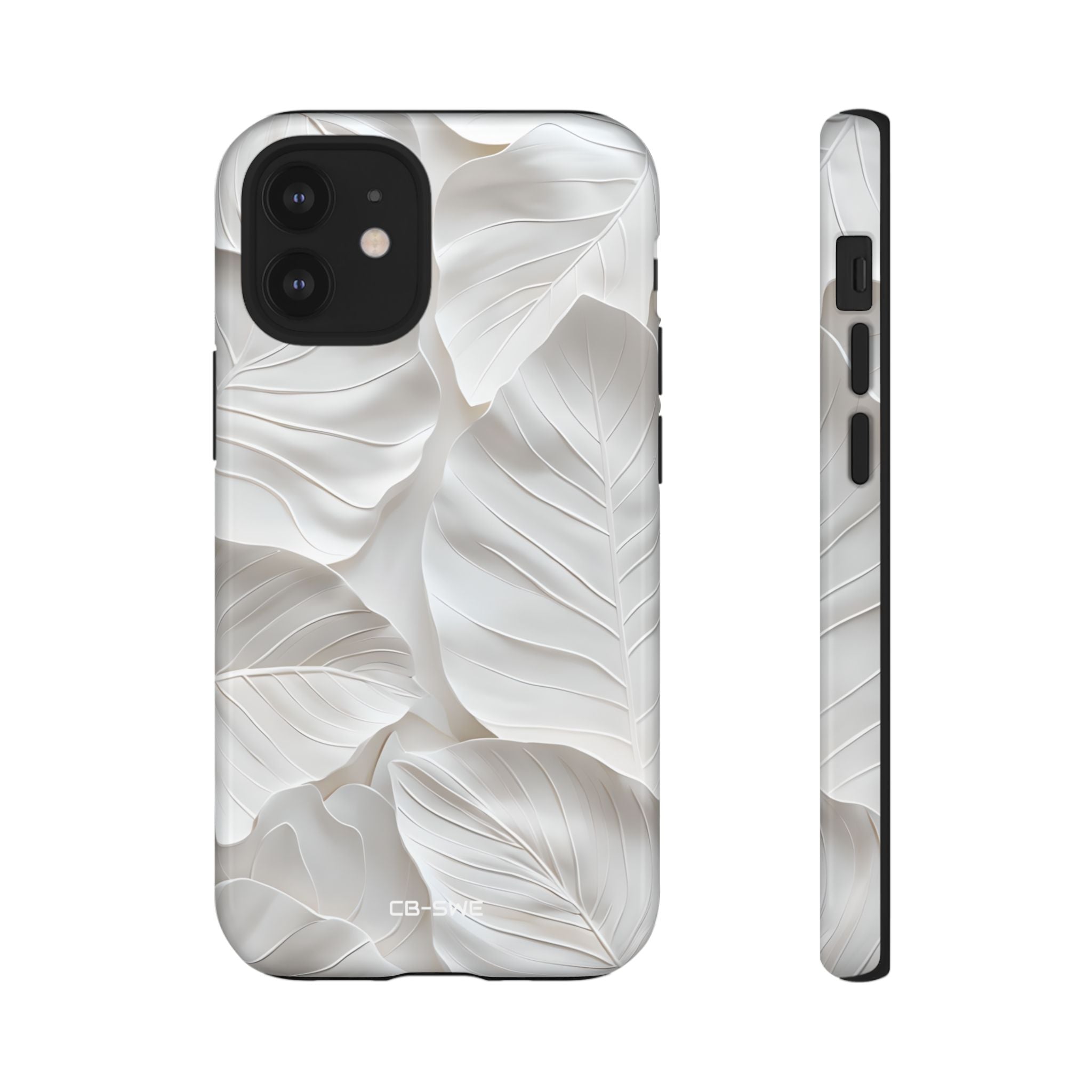 Elegant Leaf Relief - iPhone Case