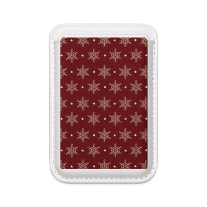 Cream Snowflakes Crimson Wallet – MagSafe Ready