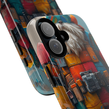Whimsical Robot Wanderer iPhone 16 - Tough