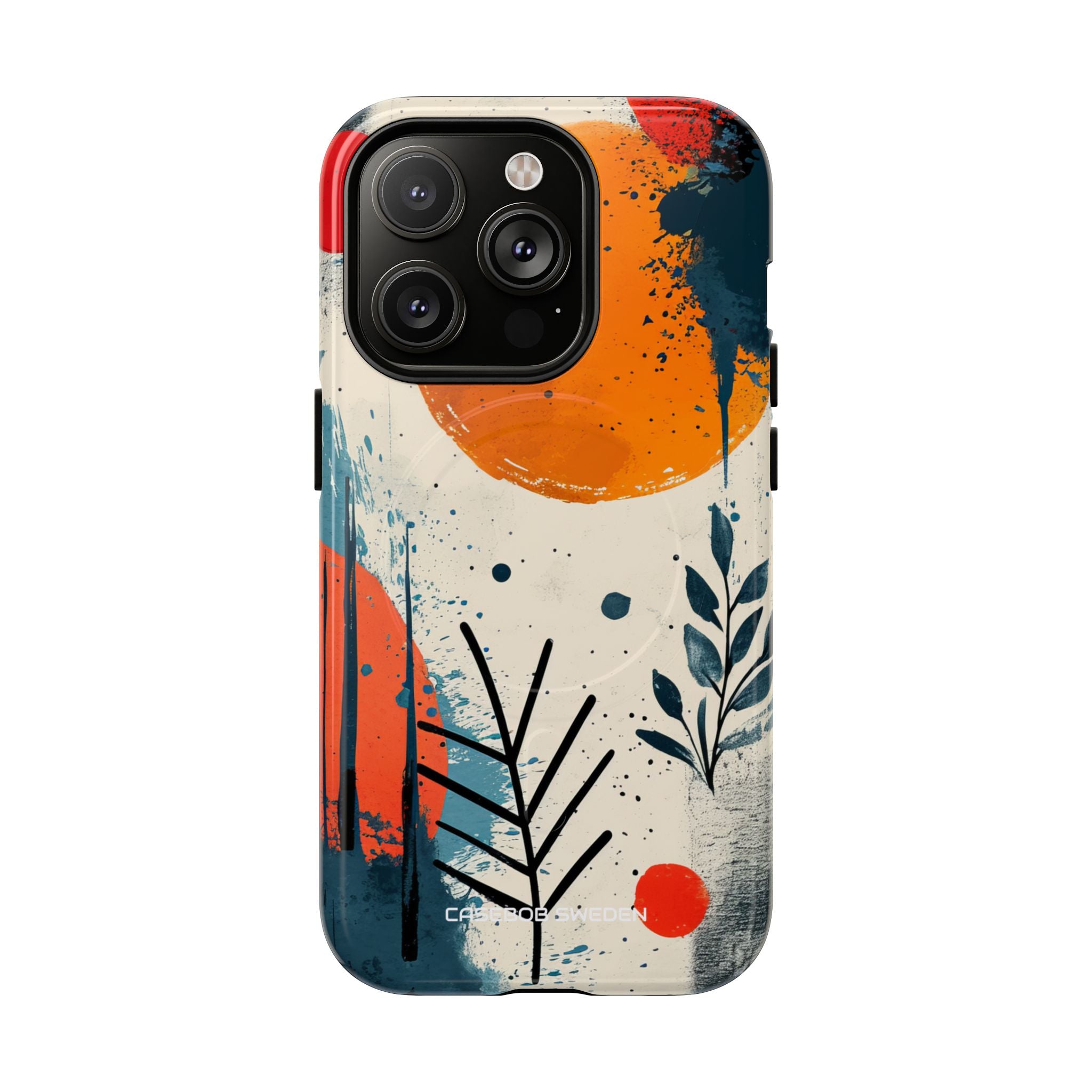 Orange Blue Splash - Tough + MagSafe® iPhone 14 Phone Case