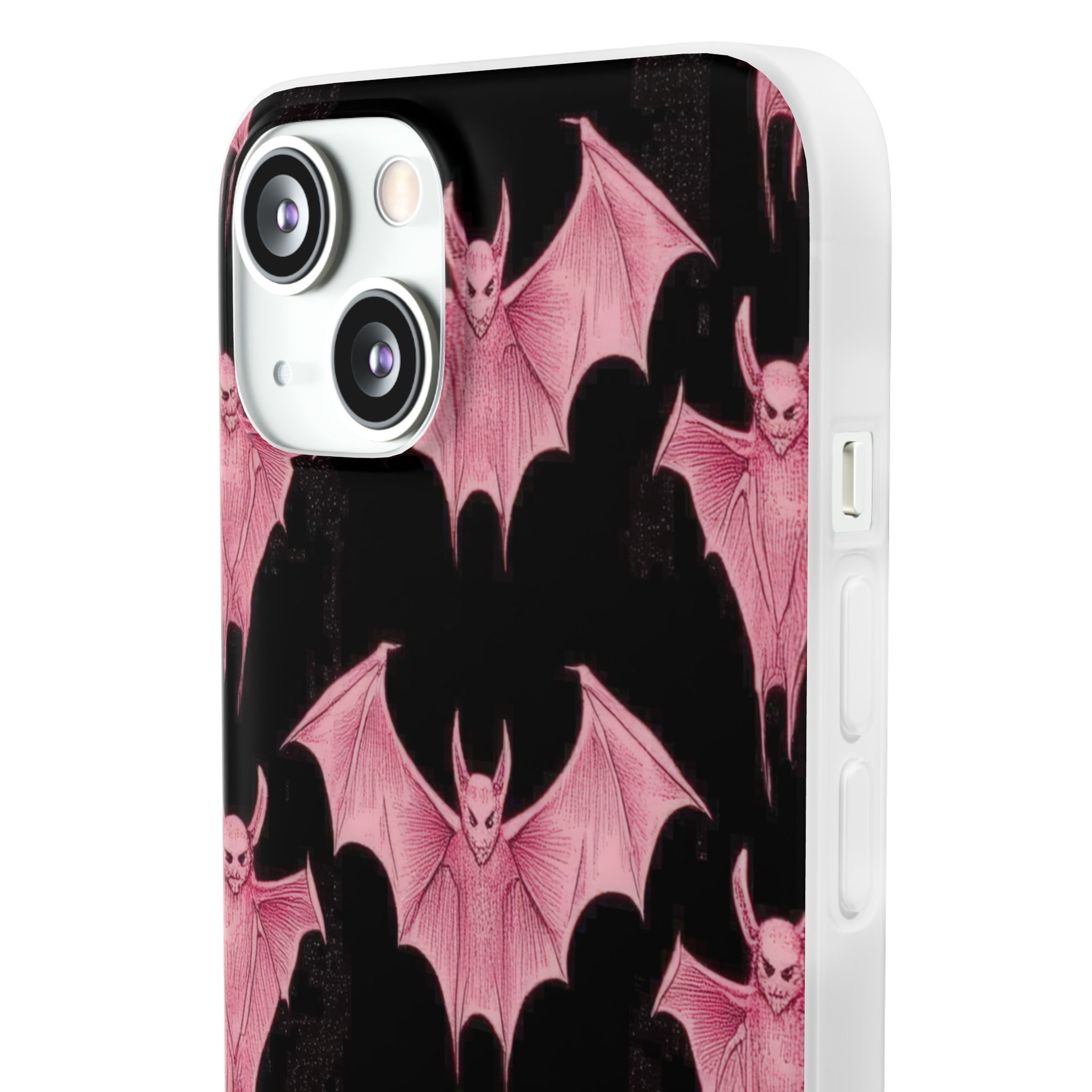 Gothic Pink Bats Aflame iPhone 13 - Flexi-Handyhülle