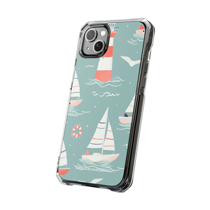 Lighthouse Nautical Charm - Clear Impact iPhone 14 Phone Case