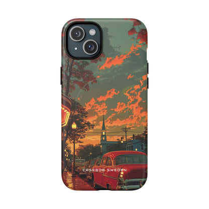 Mid-Century Nostalgia Streetscape iPhone 15 | Tough+ Phone Case