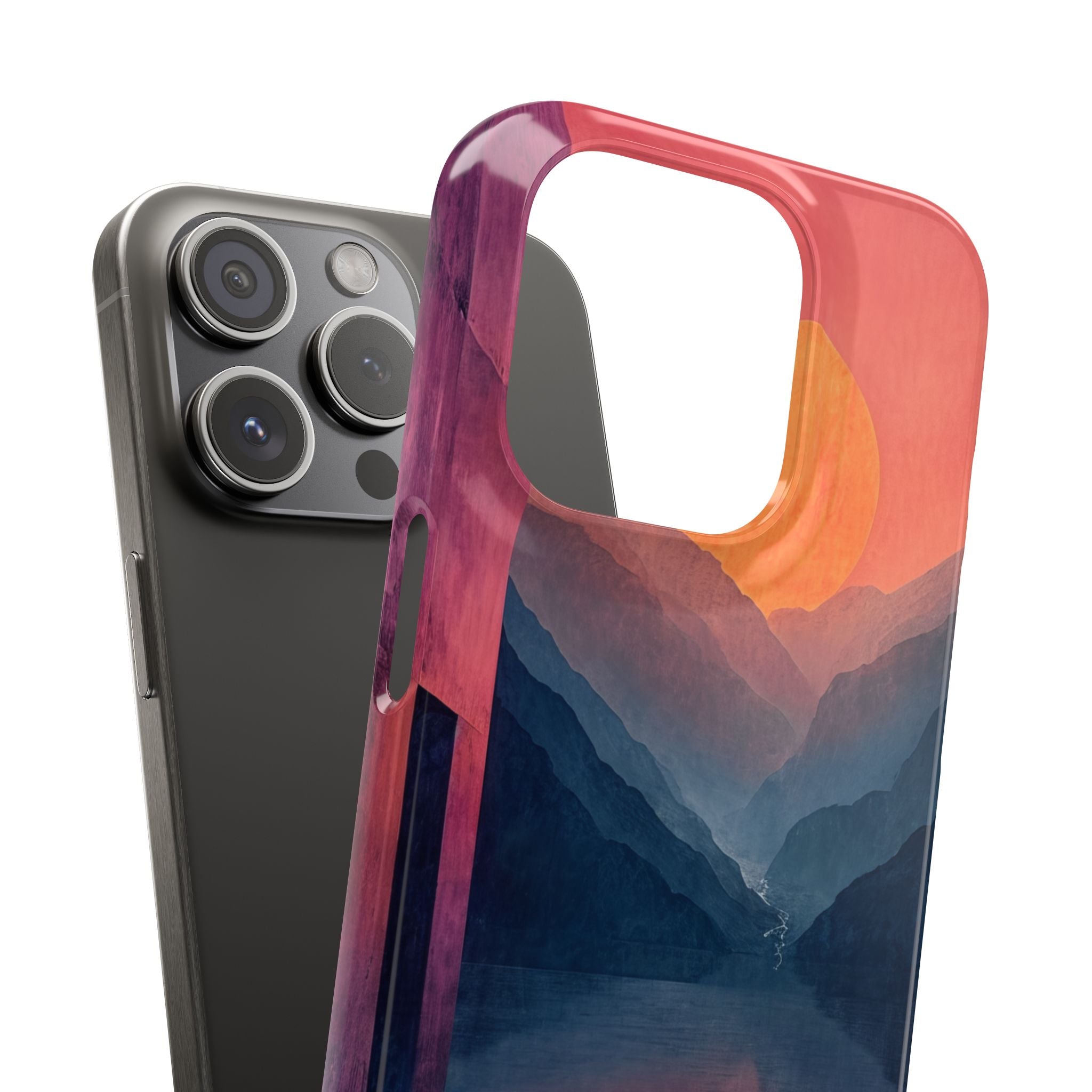 Surreal Sunset Landscape - Slim iPhone 15 Phone Case