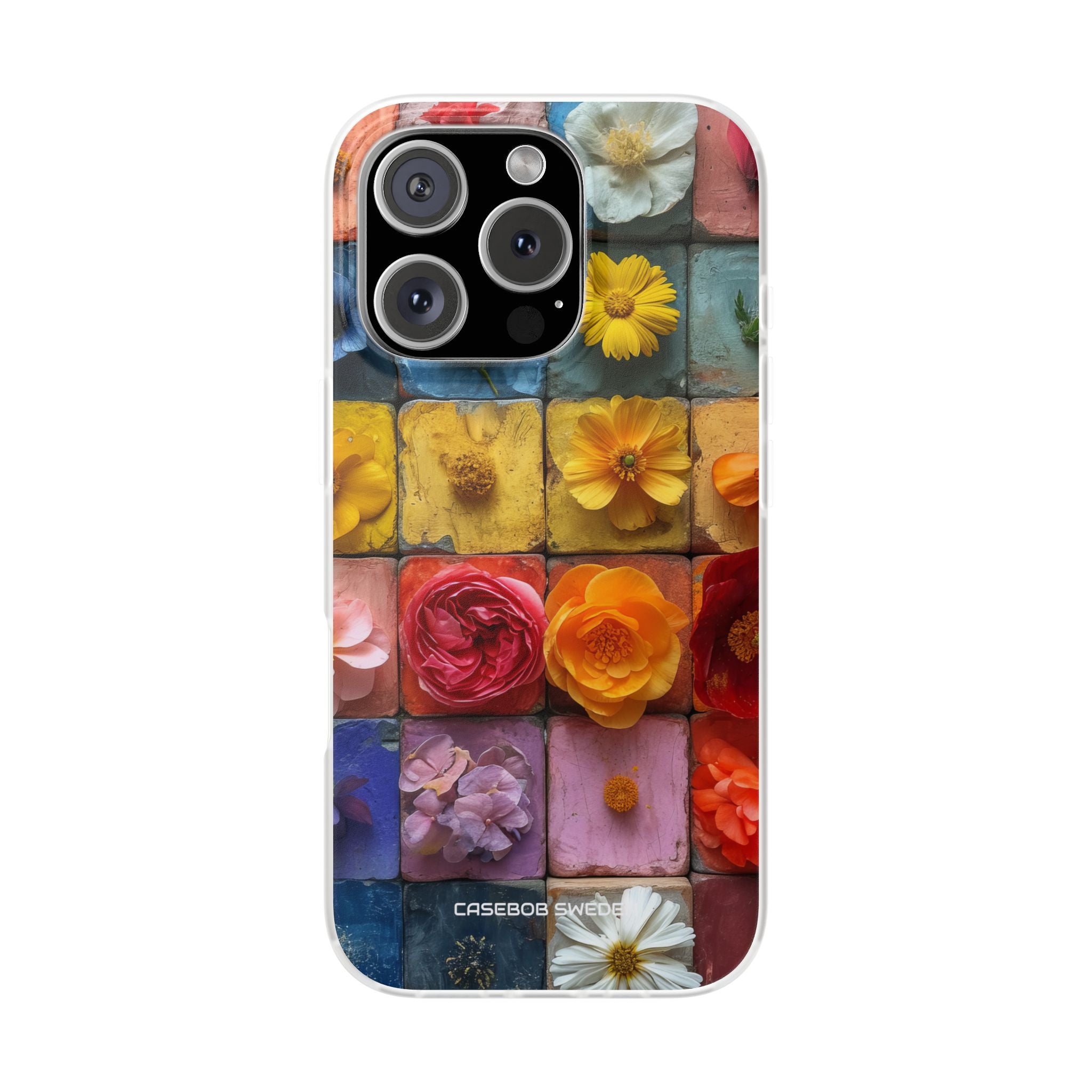 Vibrant Floral Tiles - Flexi iPhone 16 Phone Case