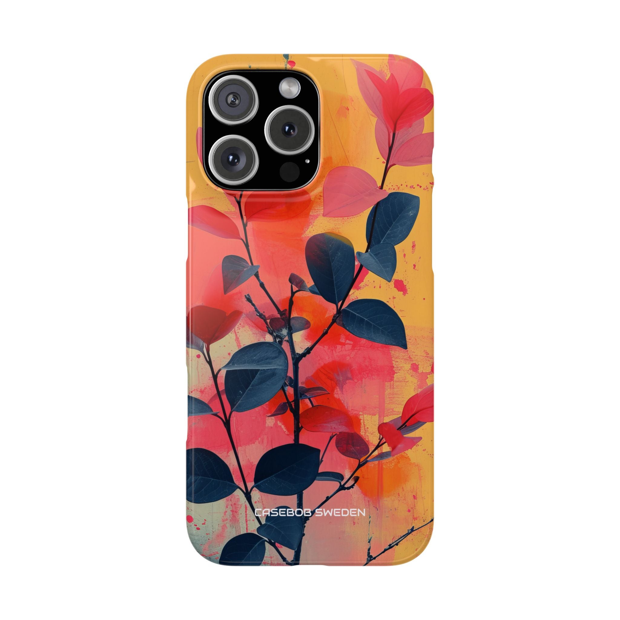 Yellow Botanical Splash - Slim iPhone 16 Phone Case