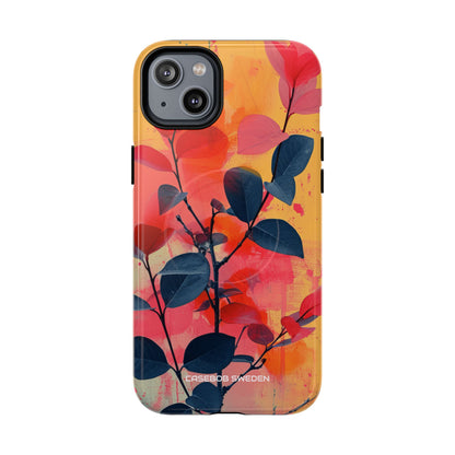 Yellow Botanical Splash - Tough + MagSafe® iPhone 14 Phone Case