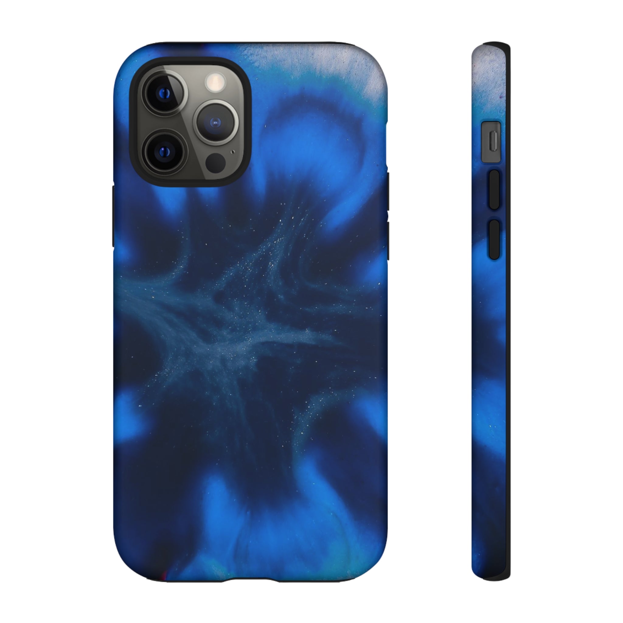 Blue Star Marble Ink Art iPhone Case (Protective) iPhone 12 Pro Matte Phone Case