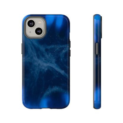 Blue Space Ink Art iPhone Case (Protective) iPhone 14 Glossy Phone Case