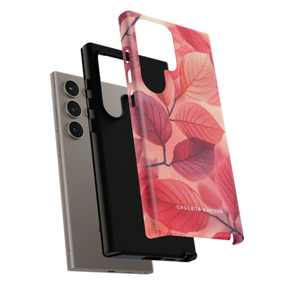 Elegant Pink Leaves Samsung S24 - Tough Phone Case