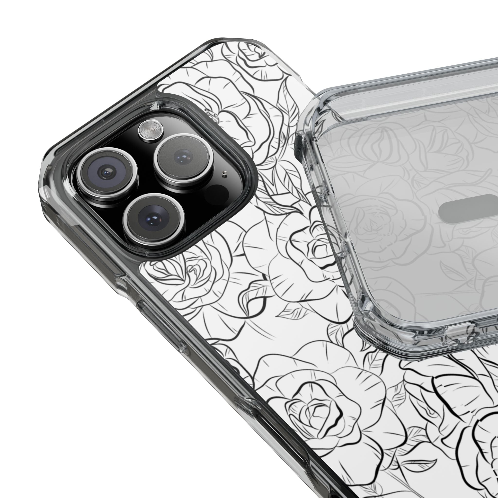 Intricate Rose Sketches iPhone Case - Impact