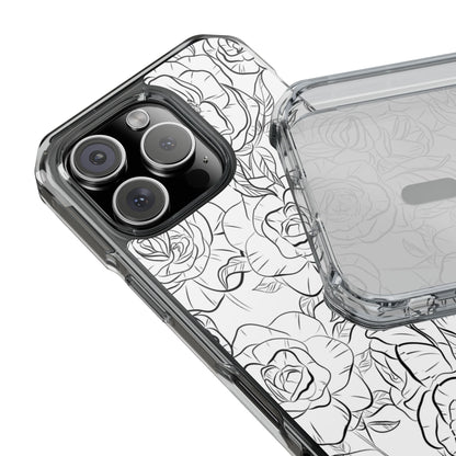 Intricate Rose Sketches iPhone Case - Impact
