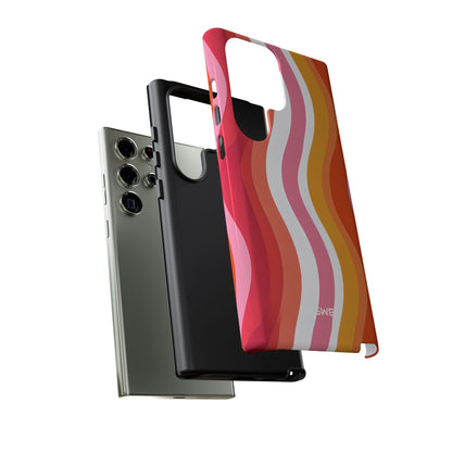 Vibrant Retro Vertical Wavy Stripes Samsung S23 - Tough