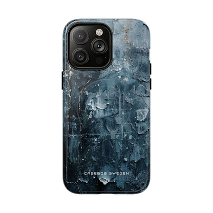 Weathered Blue Tapestry with Cracked Layers iPhone 14 | Tough+ Phone Case