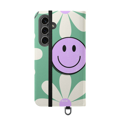 Smiley Daisy Glow - Samsung S24 Plus Case - Wallet