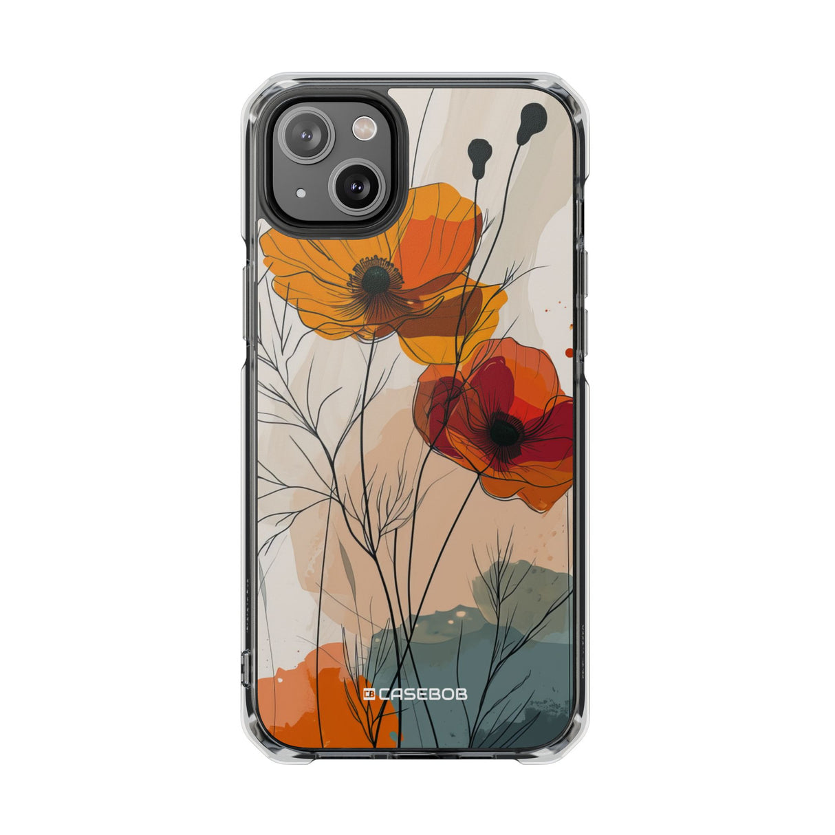 Fiery Floral Abstraction - Phone Case for iPhone (Clear Impact - Magnetic)