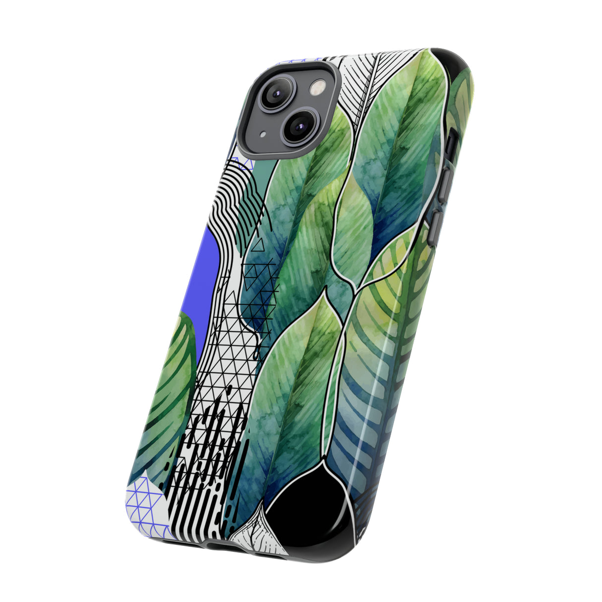 Watercolor Green Leafs - Protective Phone Case