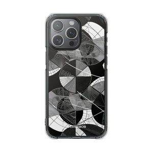 Geometrische Eleganz – Handyhülle für iPhone (Clear Impact – Magnetisch)