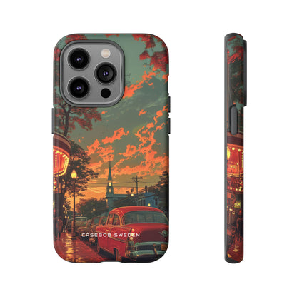 Mid-Century Nostalgia Streetscape iPhone 14 - Tough Phone Case