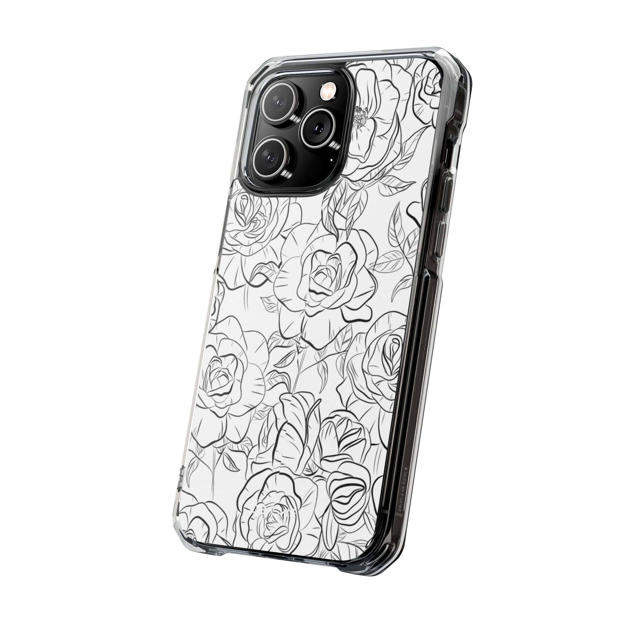 Intricate Rose Sketches iPhone Case - Impact