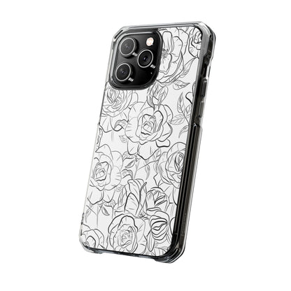 Intricate Rose Sketches iPhone Case - Impact