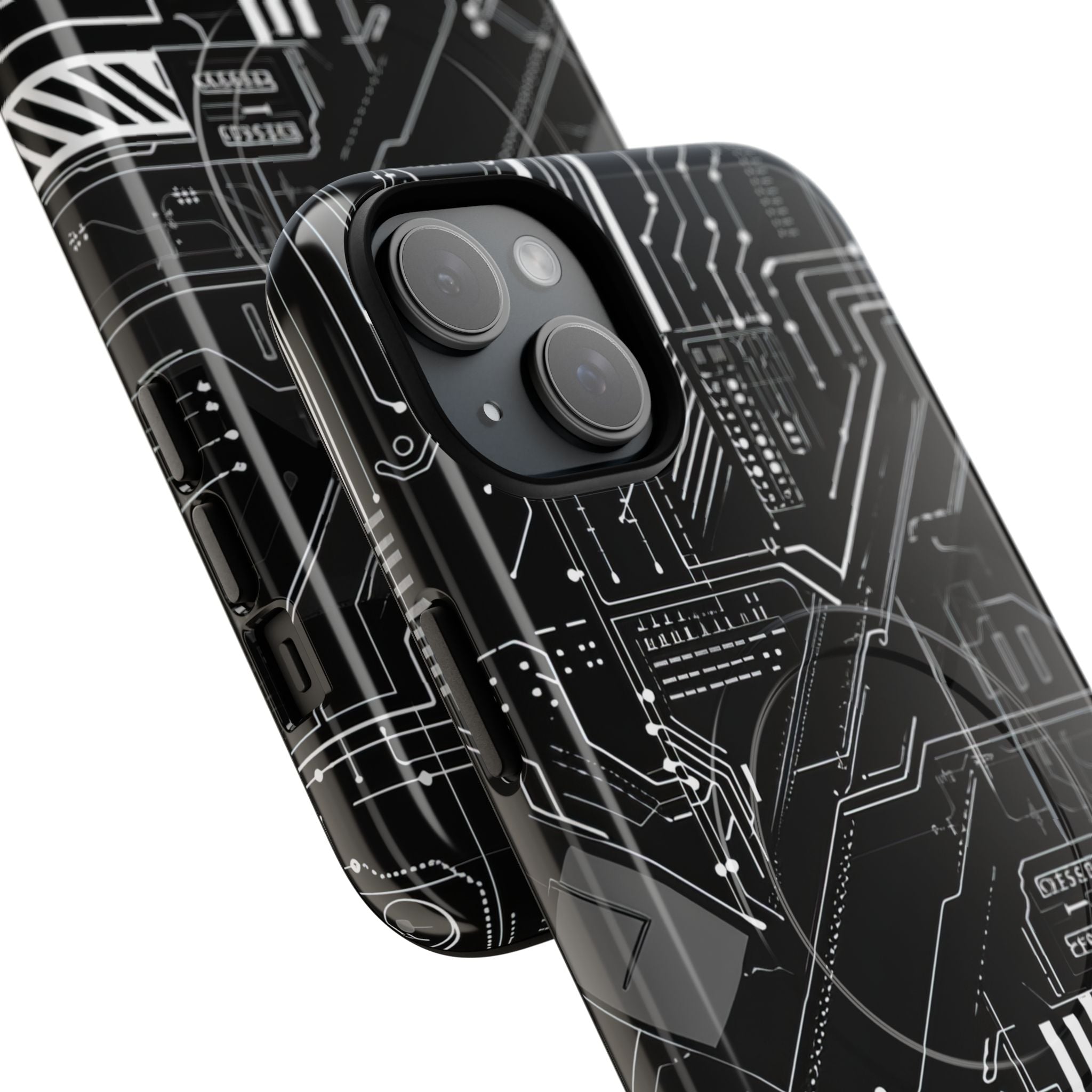 Futuristisch Circuit Raster iPhone 15 - Tough+