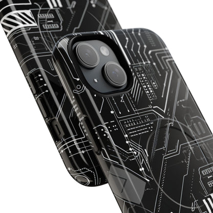 Futuristisch Circuit Raster iPhone 15 - Tough+