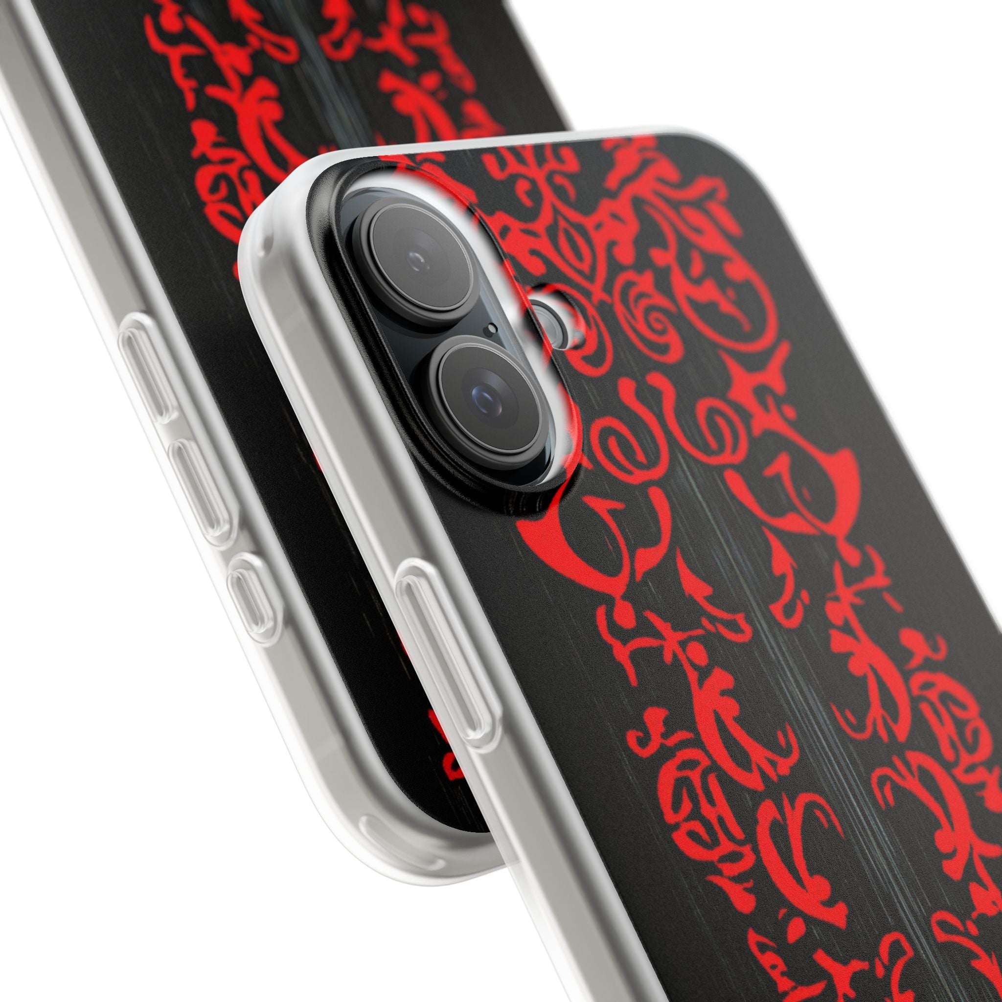 Crimson Spiral iPhone 16 Plus Case - Soft