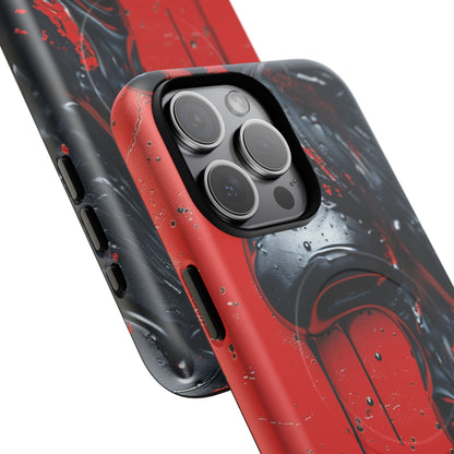 Textured Crimson Bloom iPhone 15 | Tough+ Phone Case