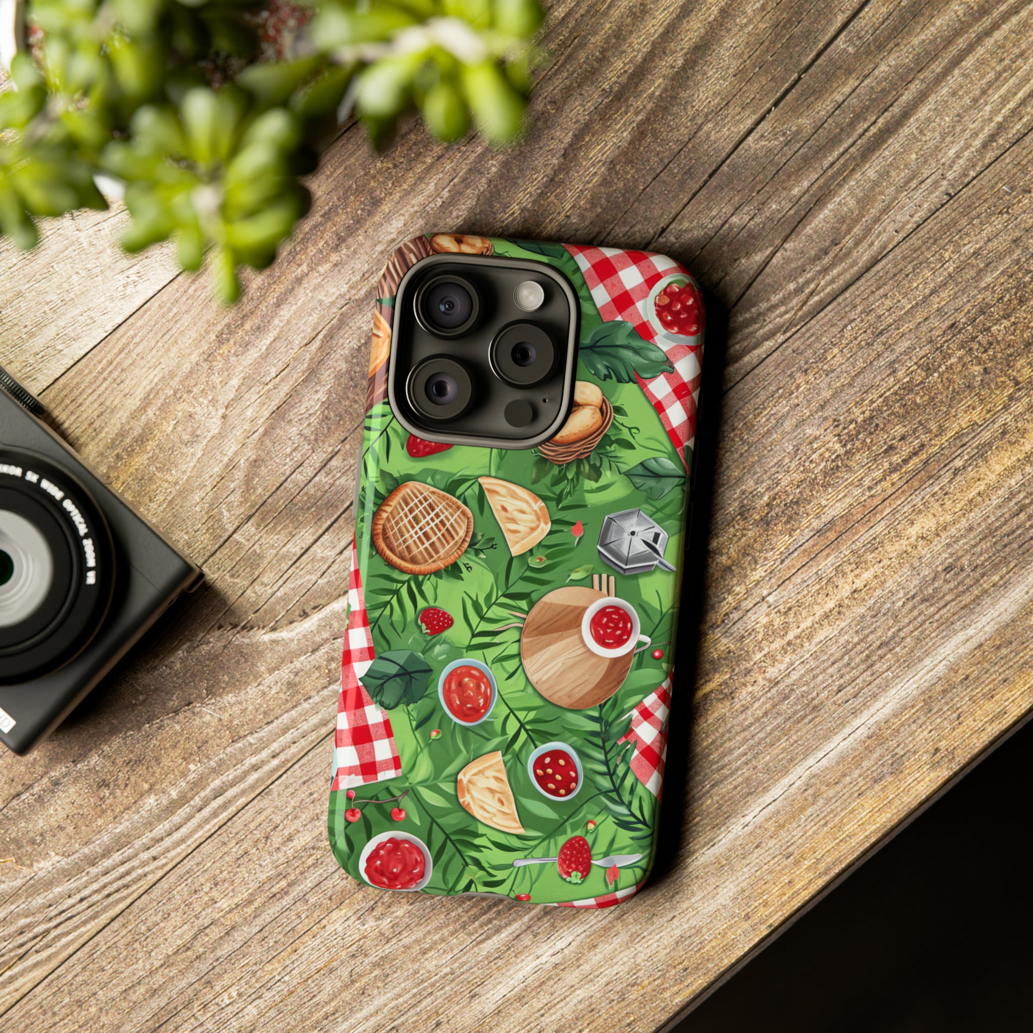 Picnic Love Checkered Bliss - Protective Phone Case