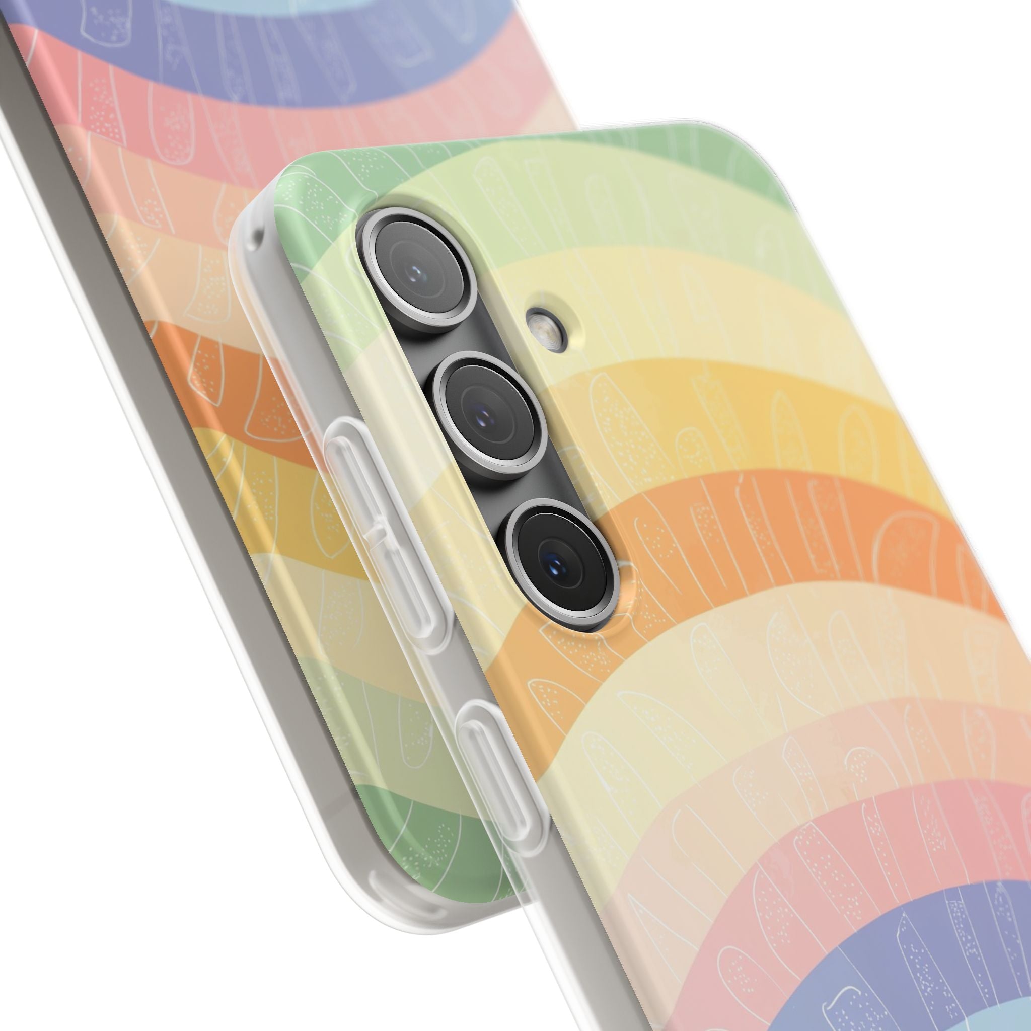 Pastel Rainbow Bands Samsung S24 Case - Soft