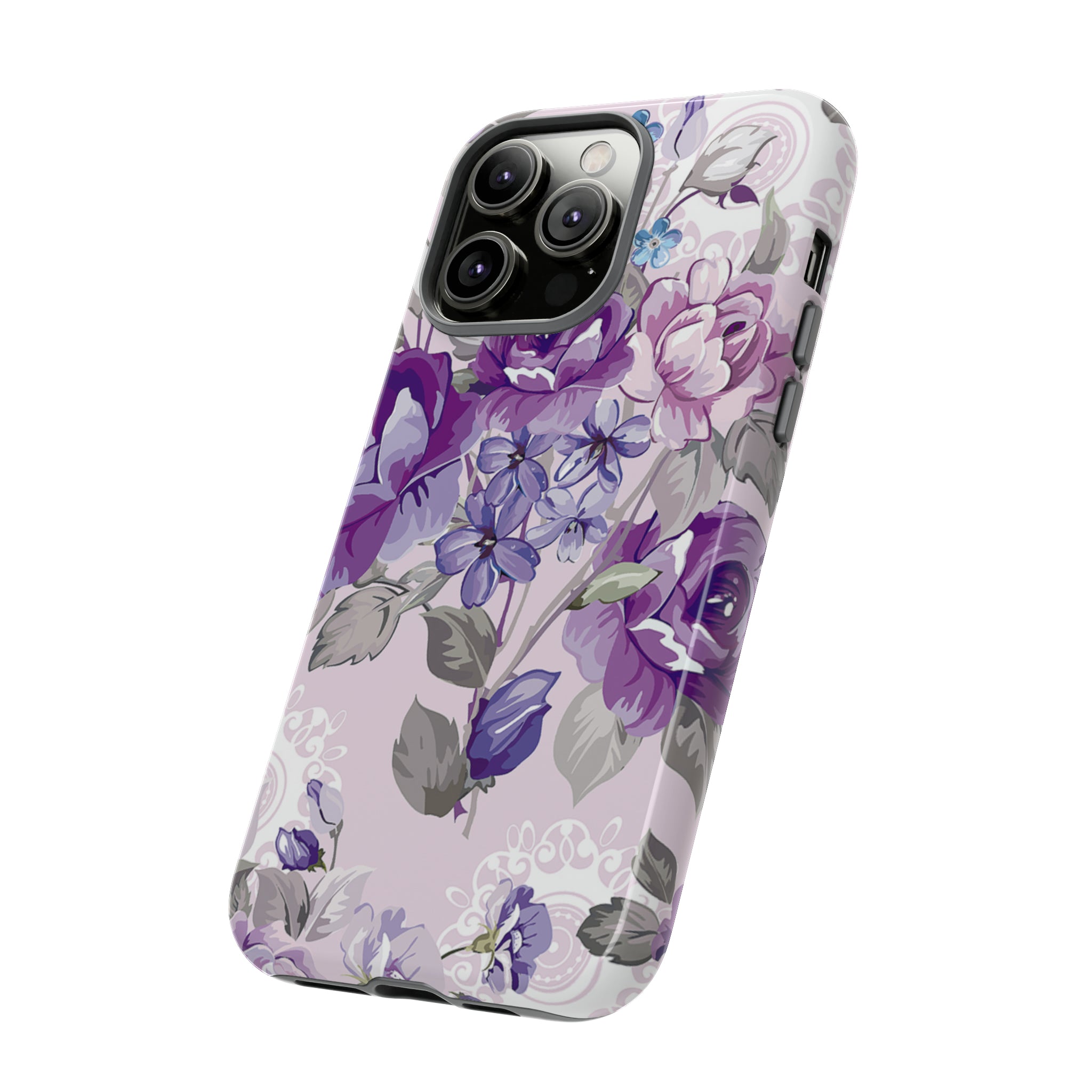 Beautiful vintage purple flower iPhone case - Protective Phone Case