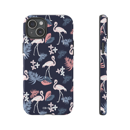 Flamingos Dance Playfully - iPhone Case