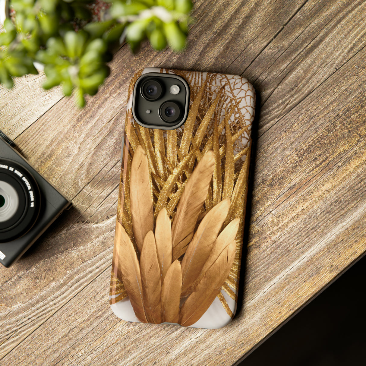 Gold Feather - Protective Phone Case